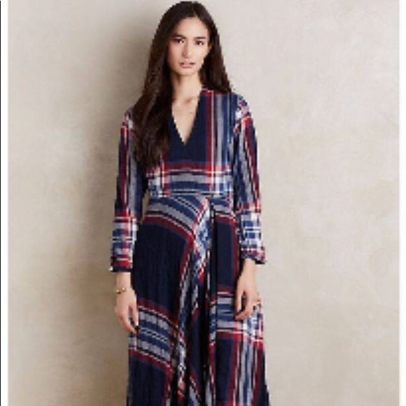 Isabella Sinclair Dresses & Skirts - Anthropologie Isabella Sinclair Tartan Surplice